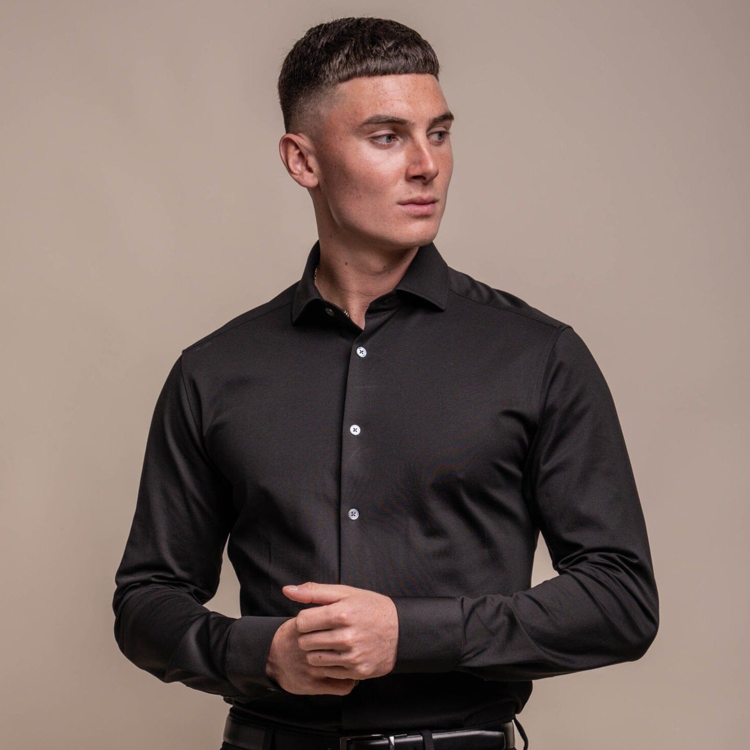 Smart casual black shirt online