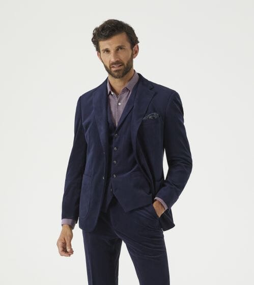 Atkinson Navy Blue Corduroy Jacket - Blazers & Jackets - 36R 