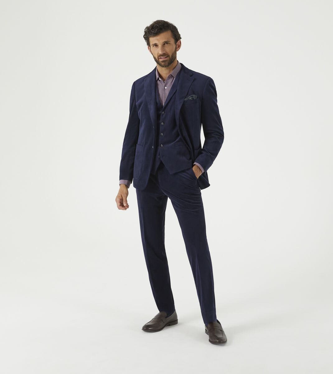 Atkinson Navy Blue Corduroy Jacket - Blazers & Jackets - 