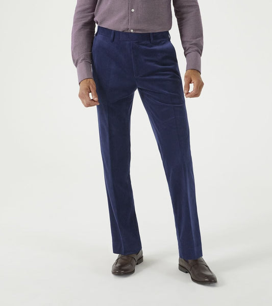 Atkinson Navy Blue Corduroy Trousers - Trousers - 28R 