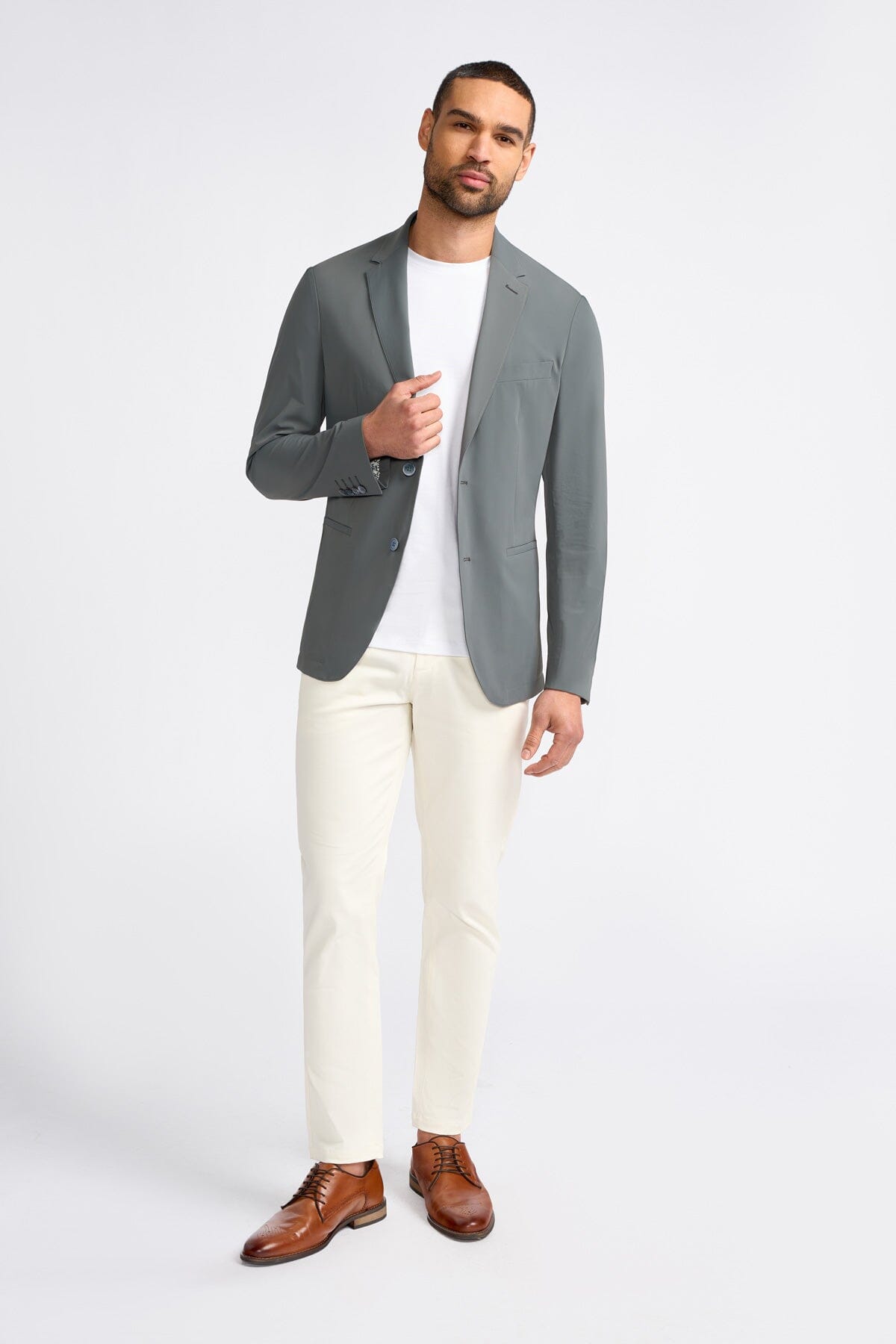 Bergan Dark Grey Blazer - Blazers & Jackets - 