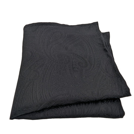 Black Paisley Silk Handkerchief - Handkerchiefs - - THREADPEPPER