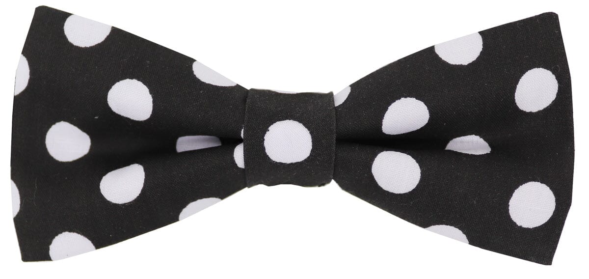 Bow Tie - STOCK CLEARANCE - Bow Ties - Black/White Polka Dot 