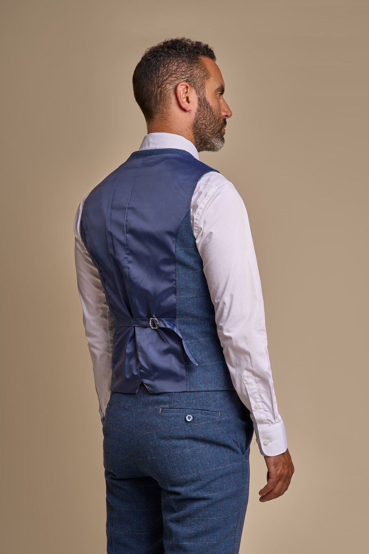 Mens navy tweed waistcoat best sale