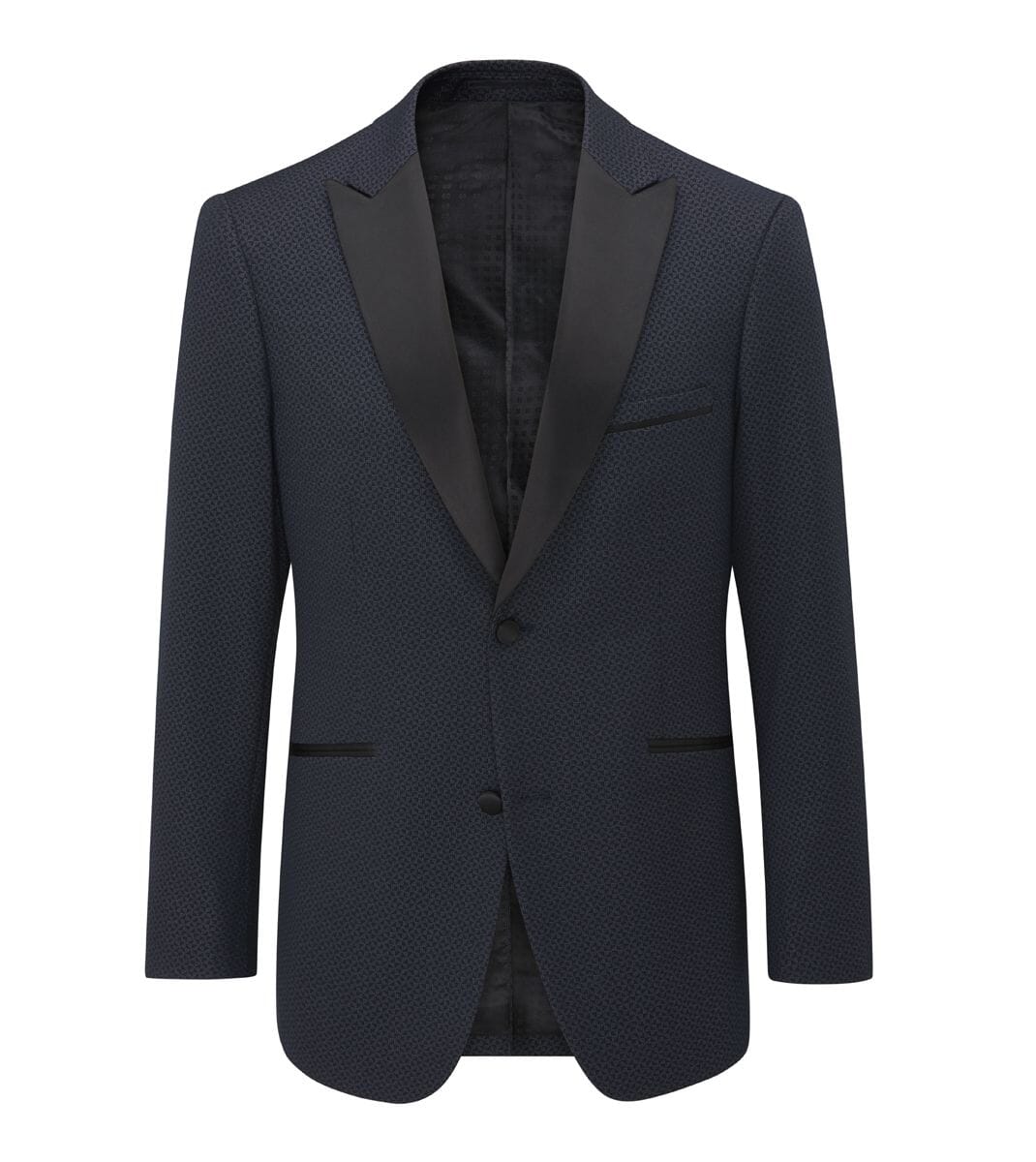 Cuba Navy Blue Geo Dinner Suit Jacket - Blazers & Jackets - 