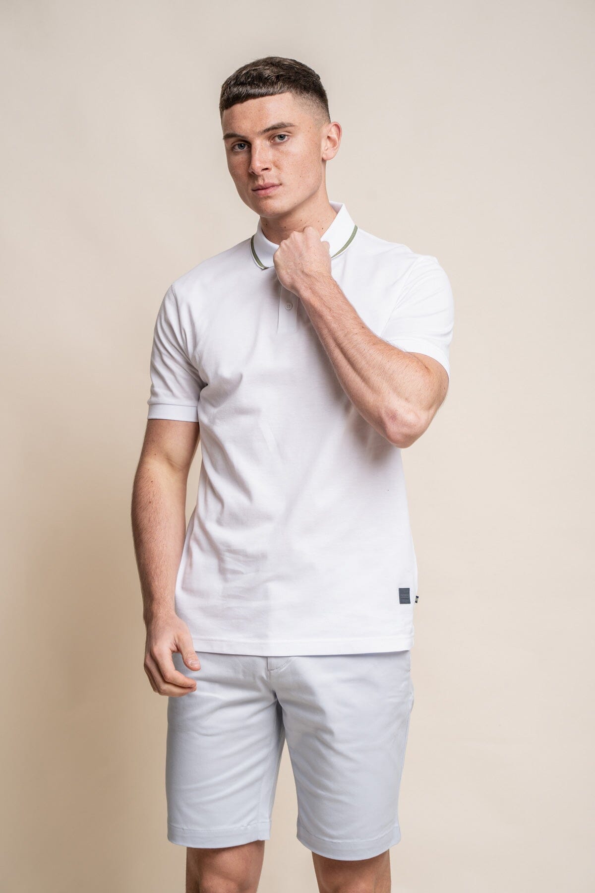 Finlay White Cotton Polo Shirt - Polo Shirts - S 