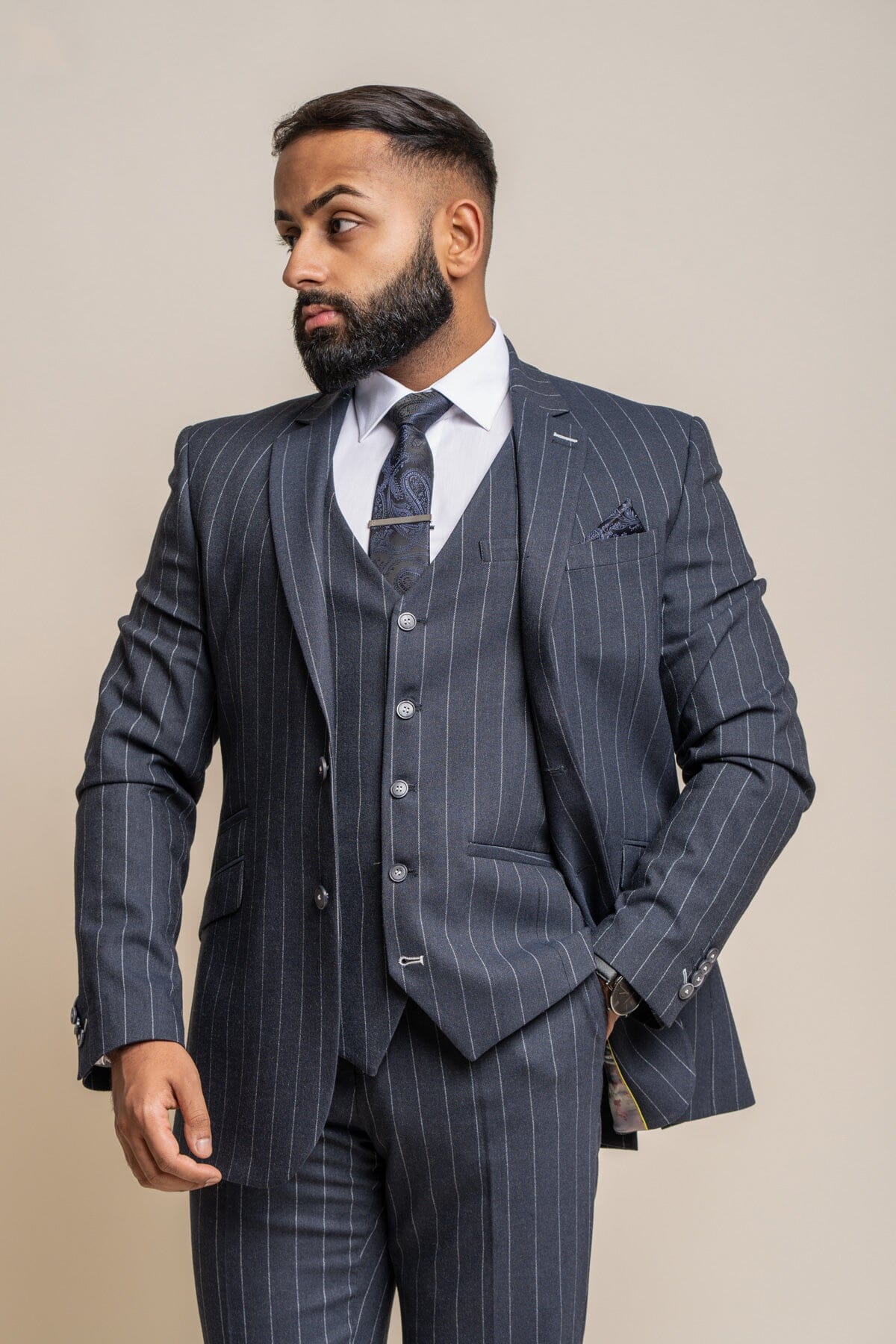 Pinstripe suit hot sale wedding