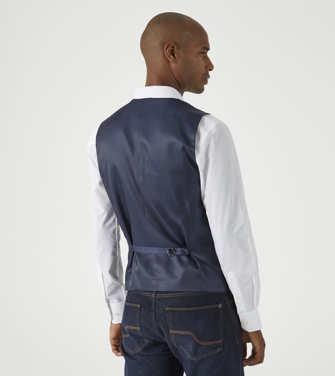 Jeremiah Navy & Grey Check Waistcoat - Waistcoats - 