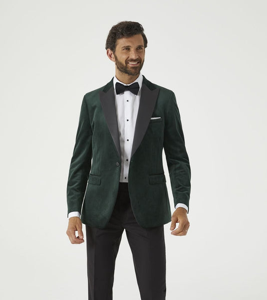 Jive Bottle Green Velvet Dinner Jacket - Blazers & Jackets - 36R 