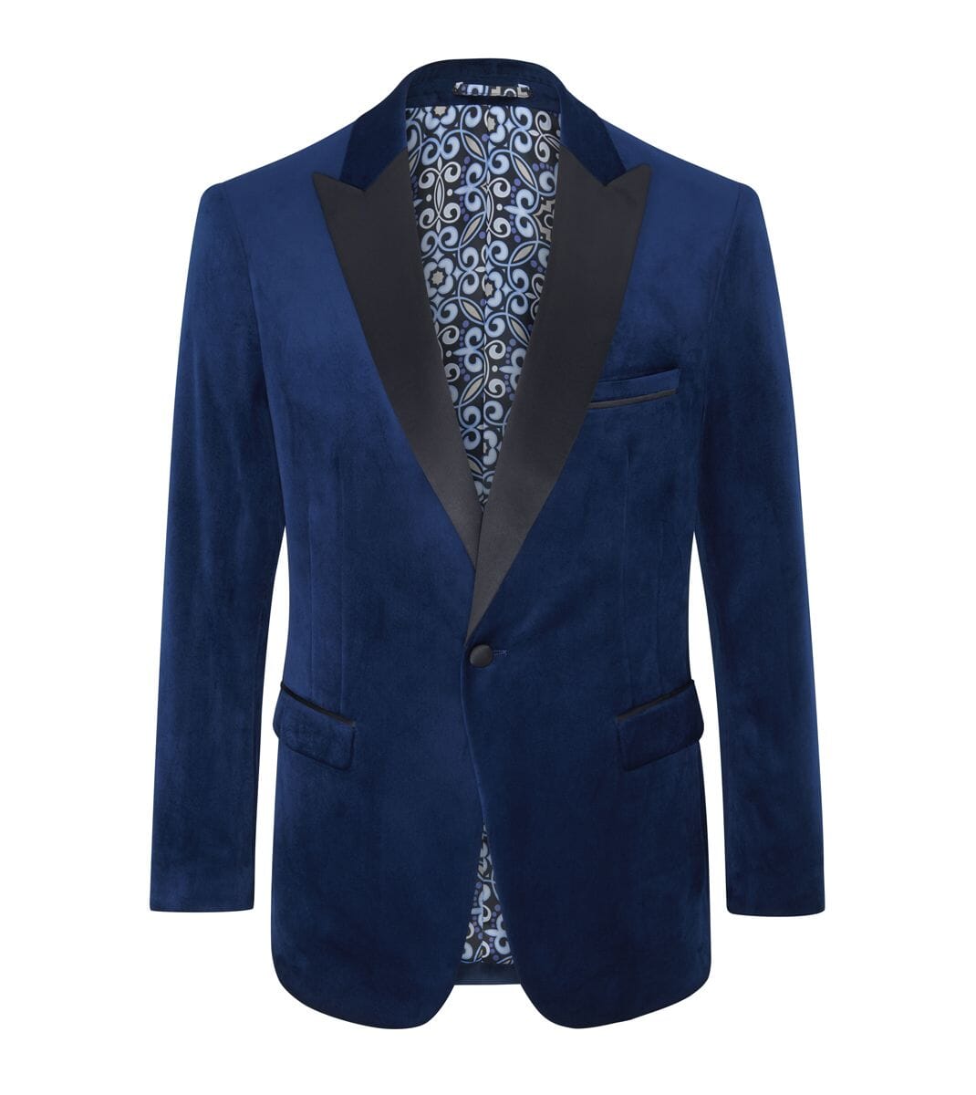 Jive Royal Blue Velvet Dinner Jacket - Blazers & Jackets - 