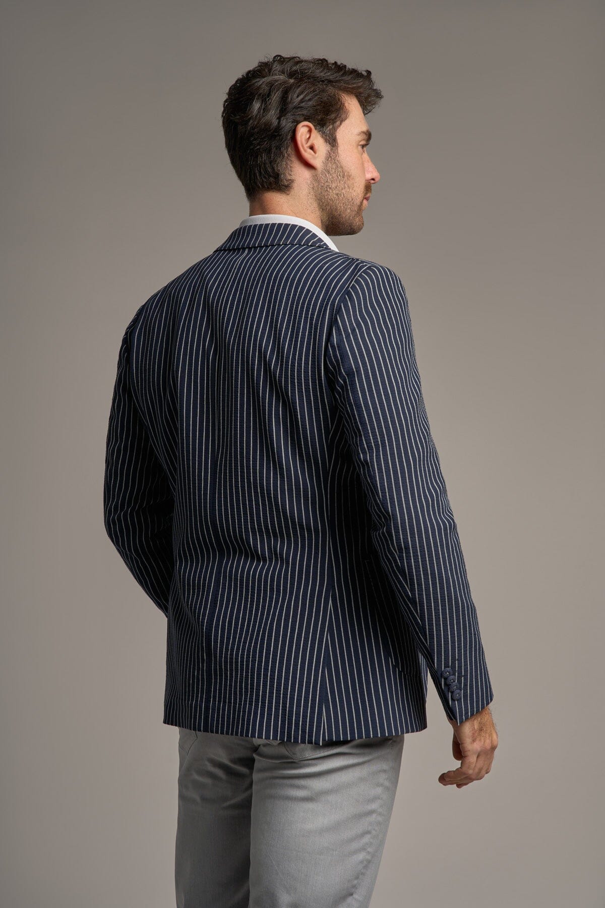 Julian Half-Lined Stripe Blazer - Blazers & Jackets - 