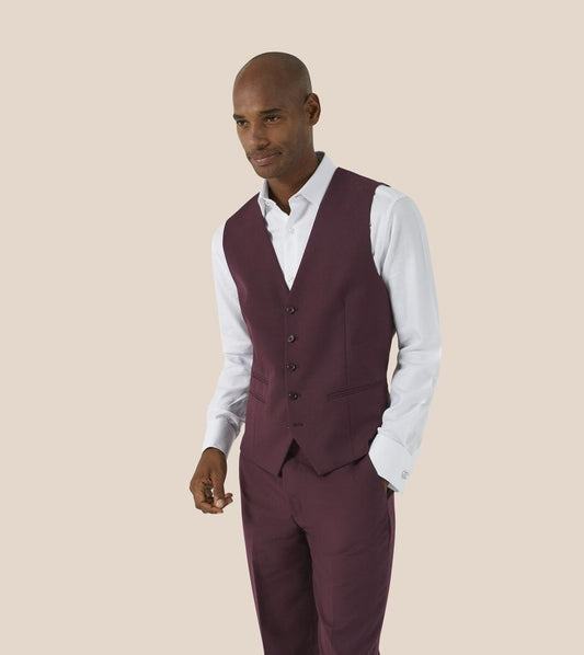 Madrid Claret Waistcoat - Waistcoats - 36R 