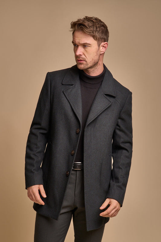 Marcus Olive Topcoat - Coats - 36R - THREADPEPPER