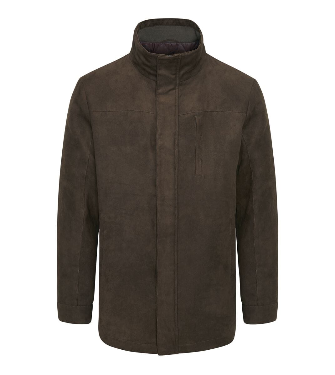 Maynell Brown Suede Car Coat - Coats - 