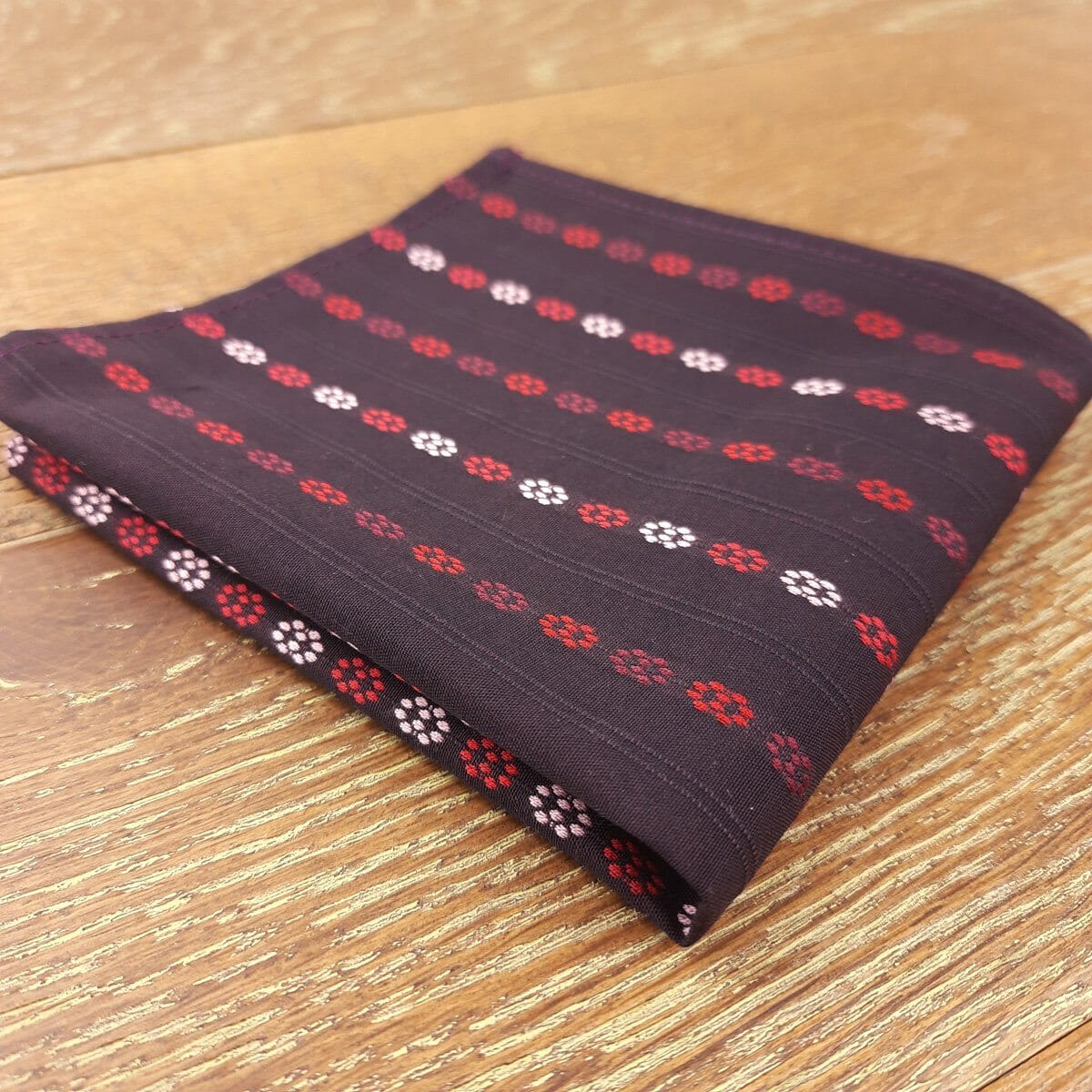 Men's Pocket Square - STOCK CLEARANCE - Handkerchiefs - Chocolate Rosette 