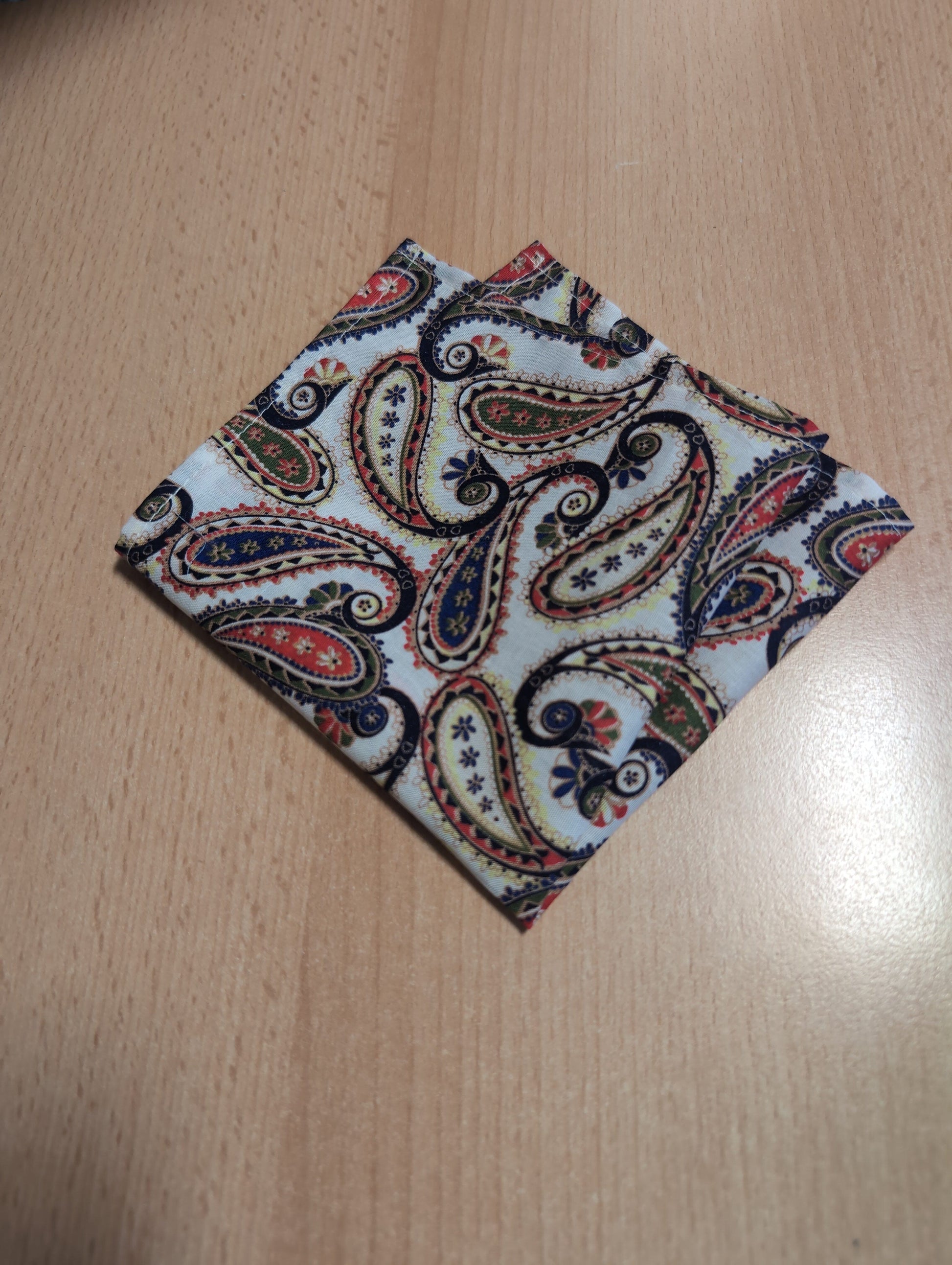 Men's Pocket Square - STOCK CLEARANCE - Handkerchiefs - Evoque Paisley 