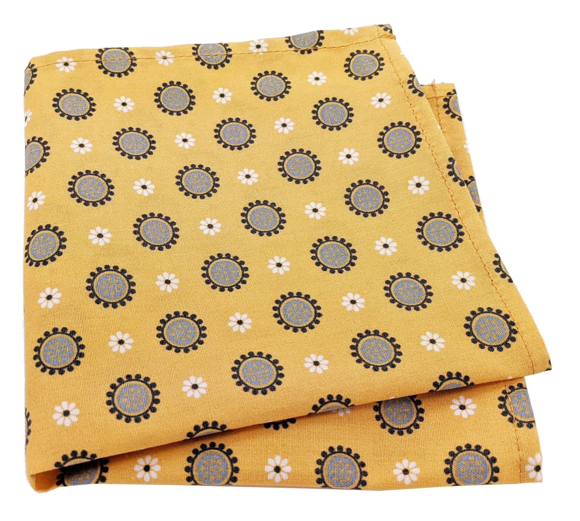 Men's Pocket Square - STOCK CLEARANCE - Handkerchiefs - Golden Medallions 