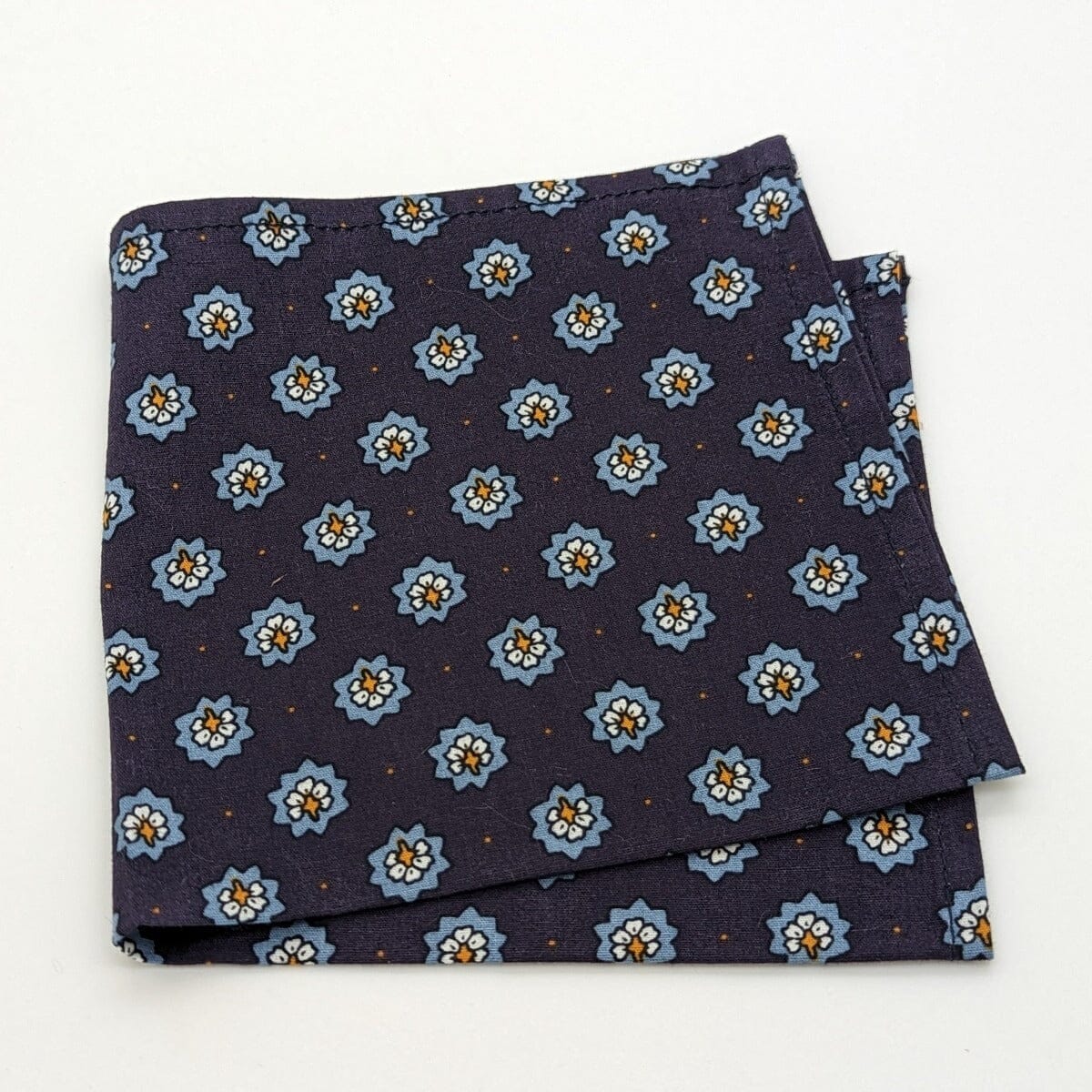 Men's Pocket Square - STOCK CLEARANCE - Handkerchiefs - Navy Flowers 