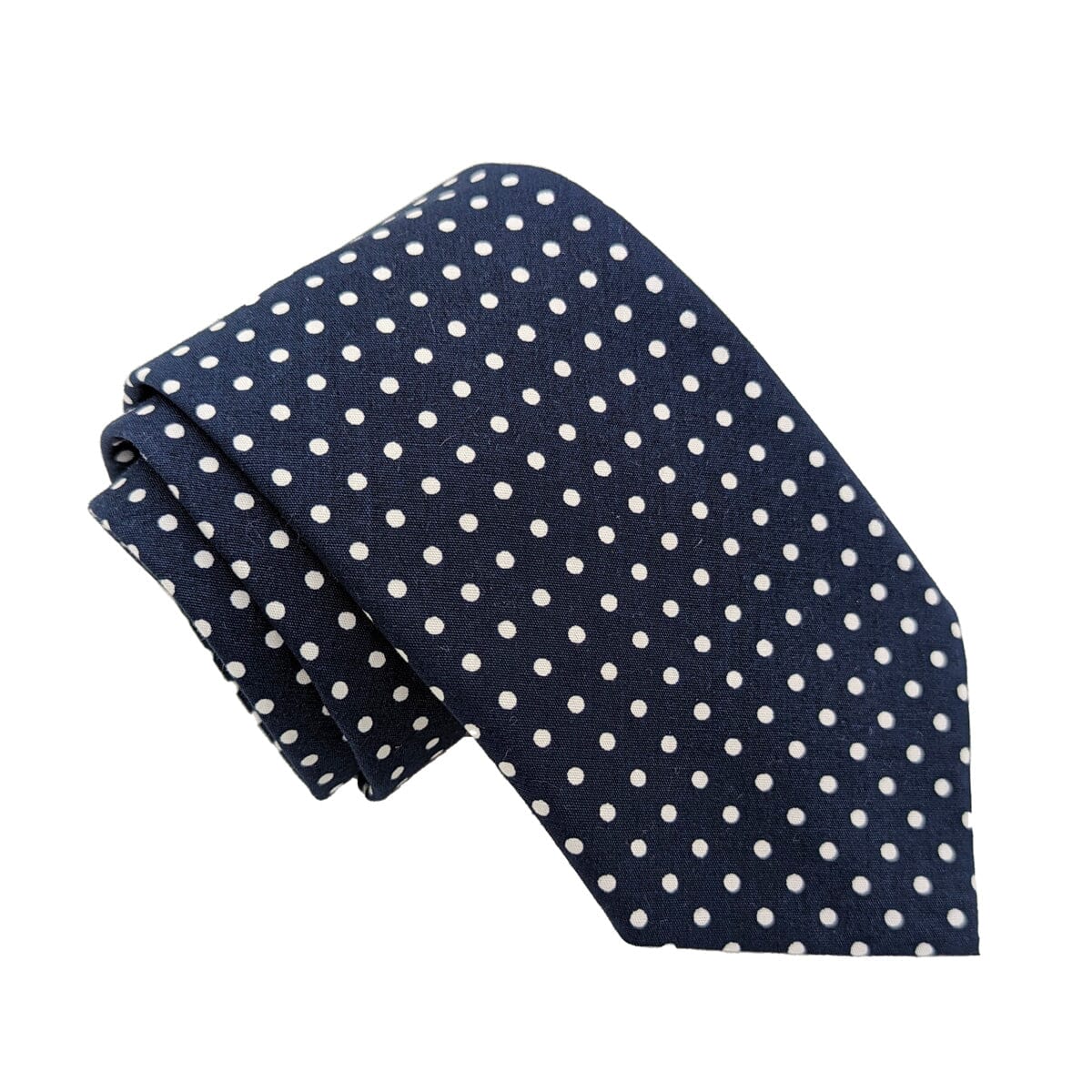 Navy Spot Cotton Tie - Ties - Tie Only 