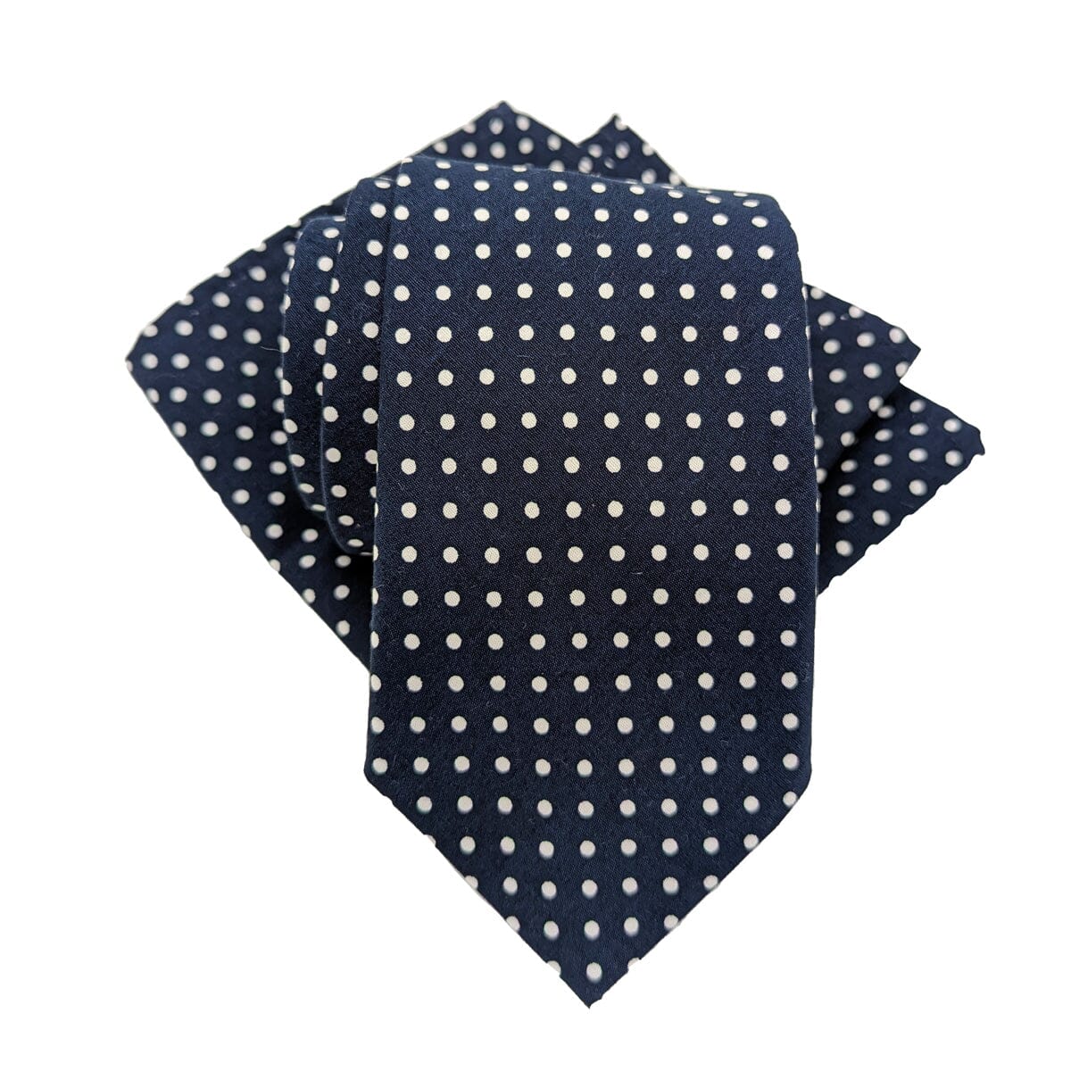 Navy Spot Cotton Tie - Ties - Tie & Pocket Square - Save £1.00 