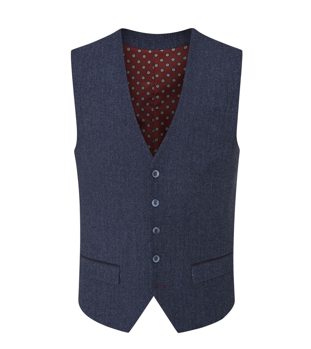 Newsam Blue Tweed Waistcoat - Waistcoats - 