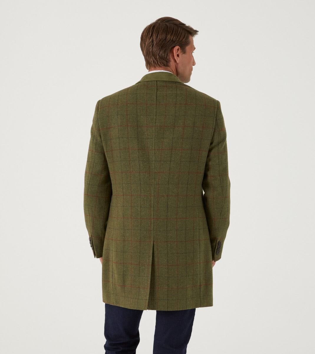 Oswin Green & Red Herringbone Check Overcoat - Coats - 