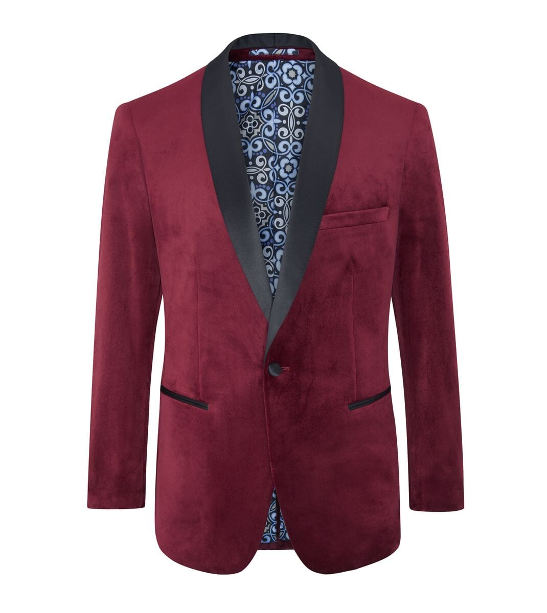 Paso Red Velvet Dinner Jacket - Blazers & Jackets - 