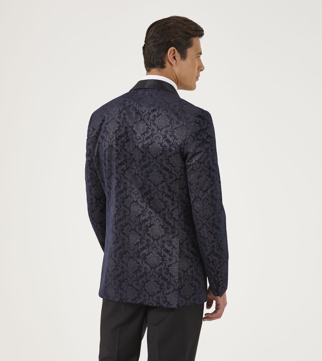 Tiesto Navy Velvet Pattern Jacket - Blazers & Jackets - 