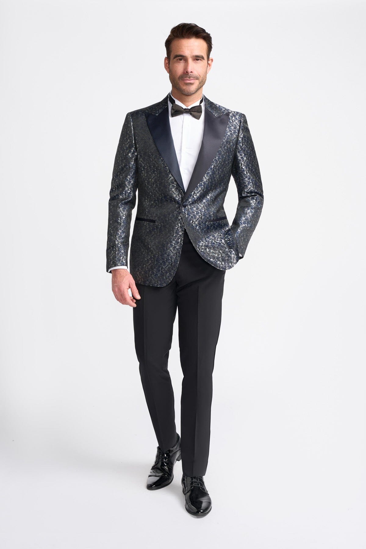 Toros Navy & Silver Tuxedo Blazer - Blazers & Jackets - 