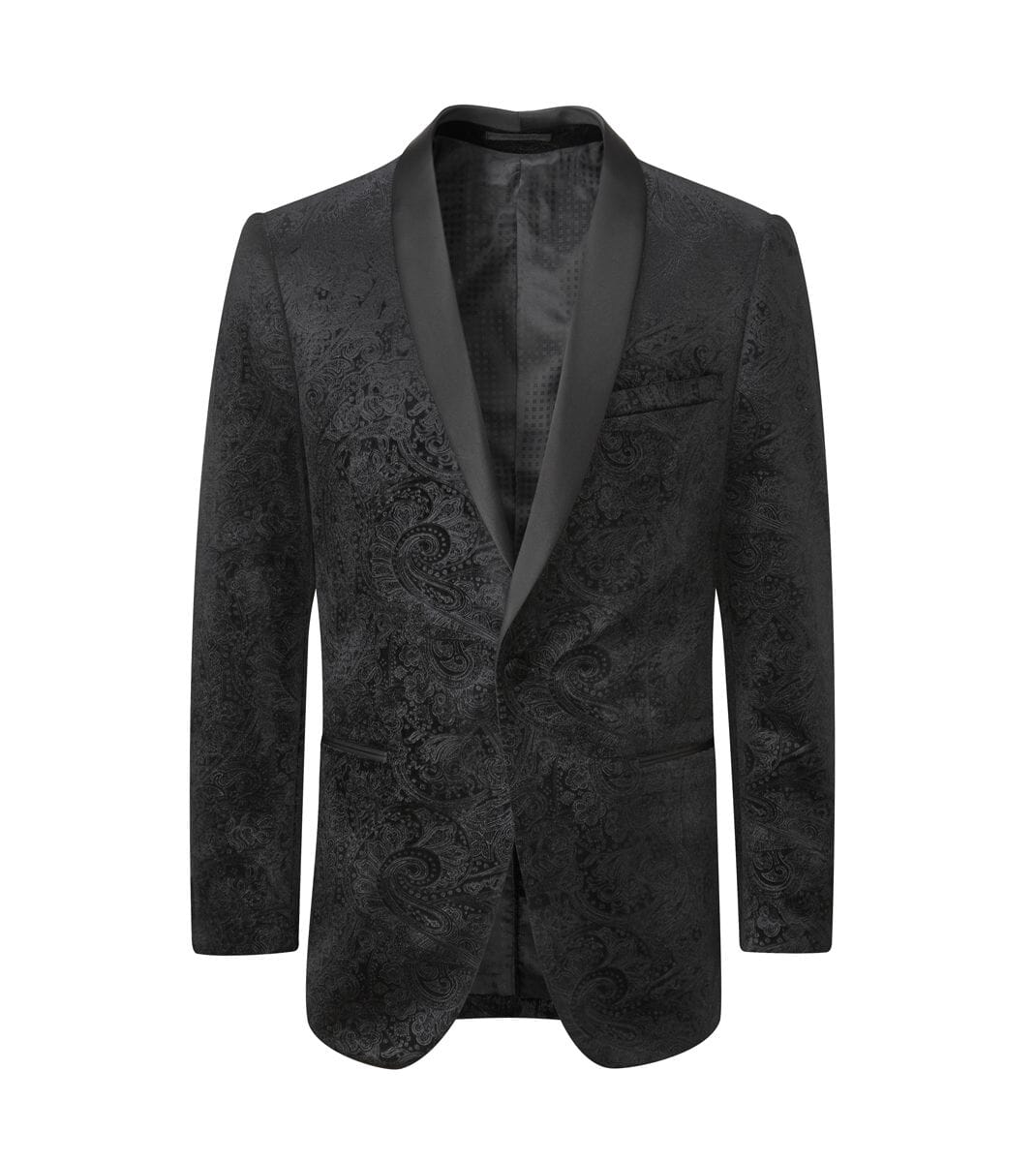 Westwood Black Paisley Dinner Jacket - Blazers & Jackets - 