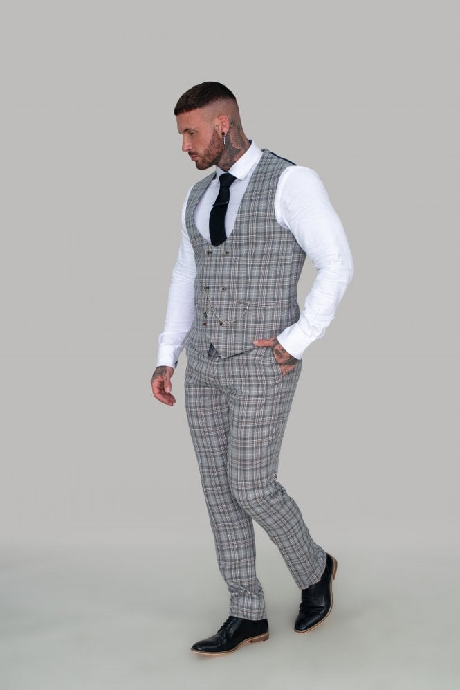 Grey Checked Trousers - STOCK CLEARANCE - Trousers - - THREADPEPPER