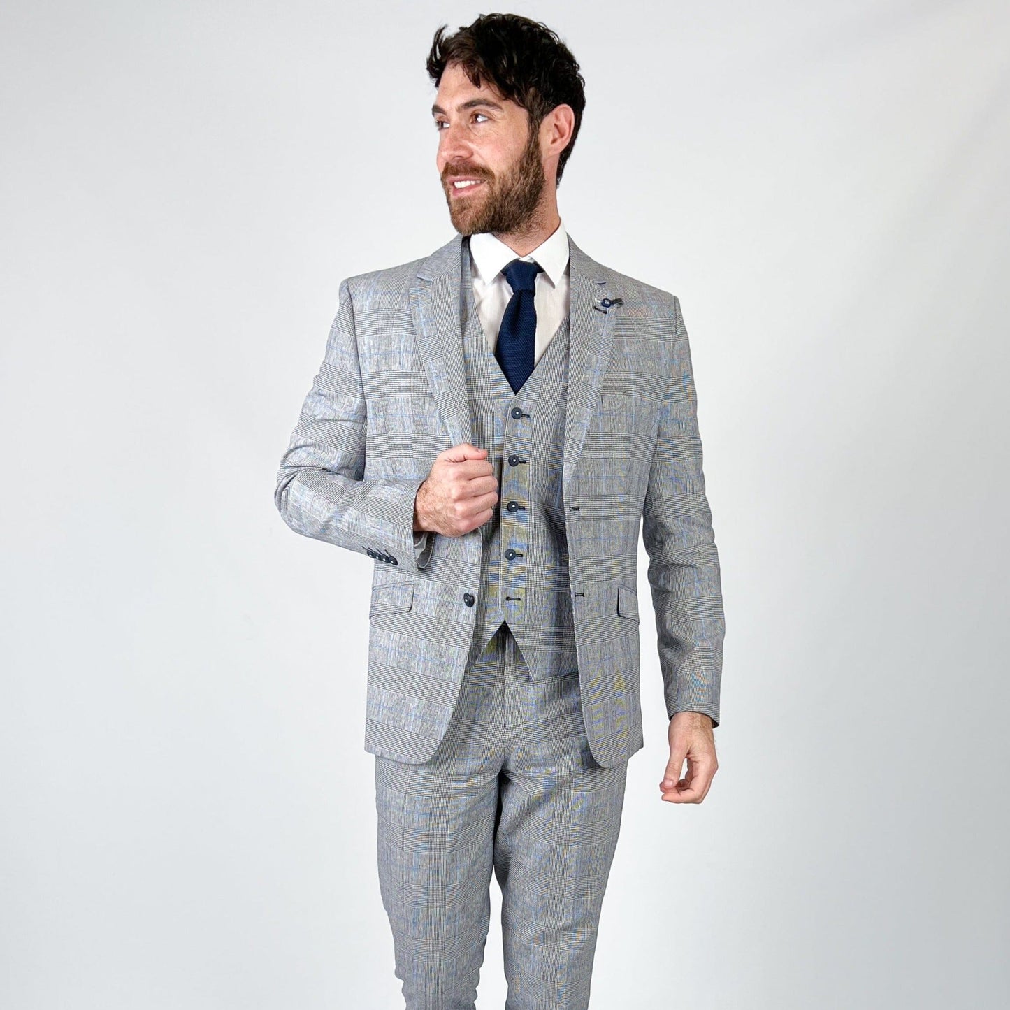 Arriga Grey Checked Blazer - Blazers & Jackets - 34R - THREADPEPPER