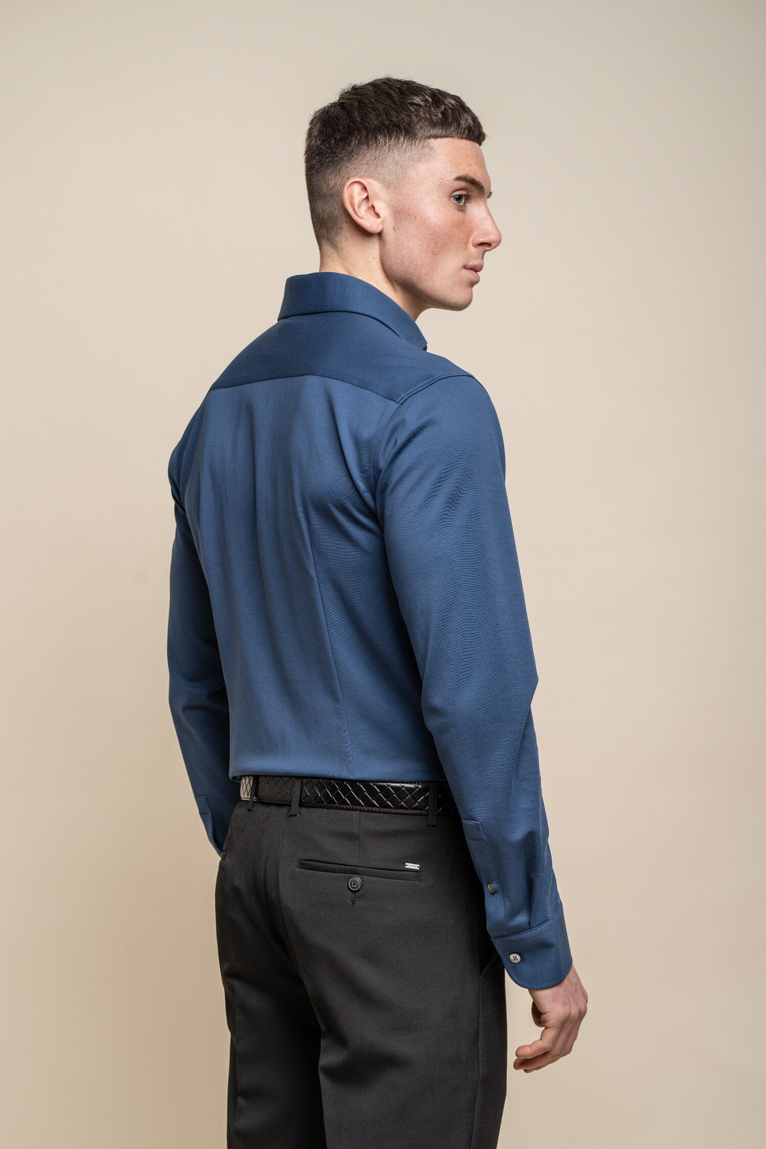 Ashley Premium Cotton Blue Long Sleeve Shirt | Smart Casual Mens