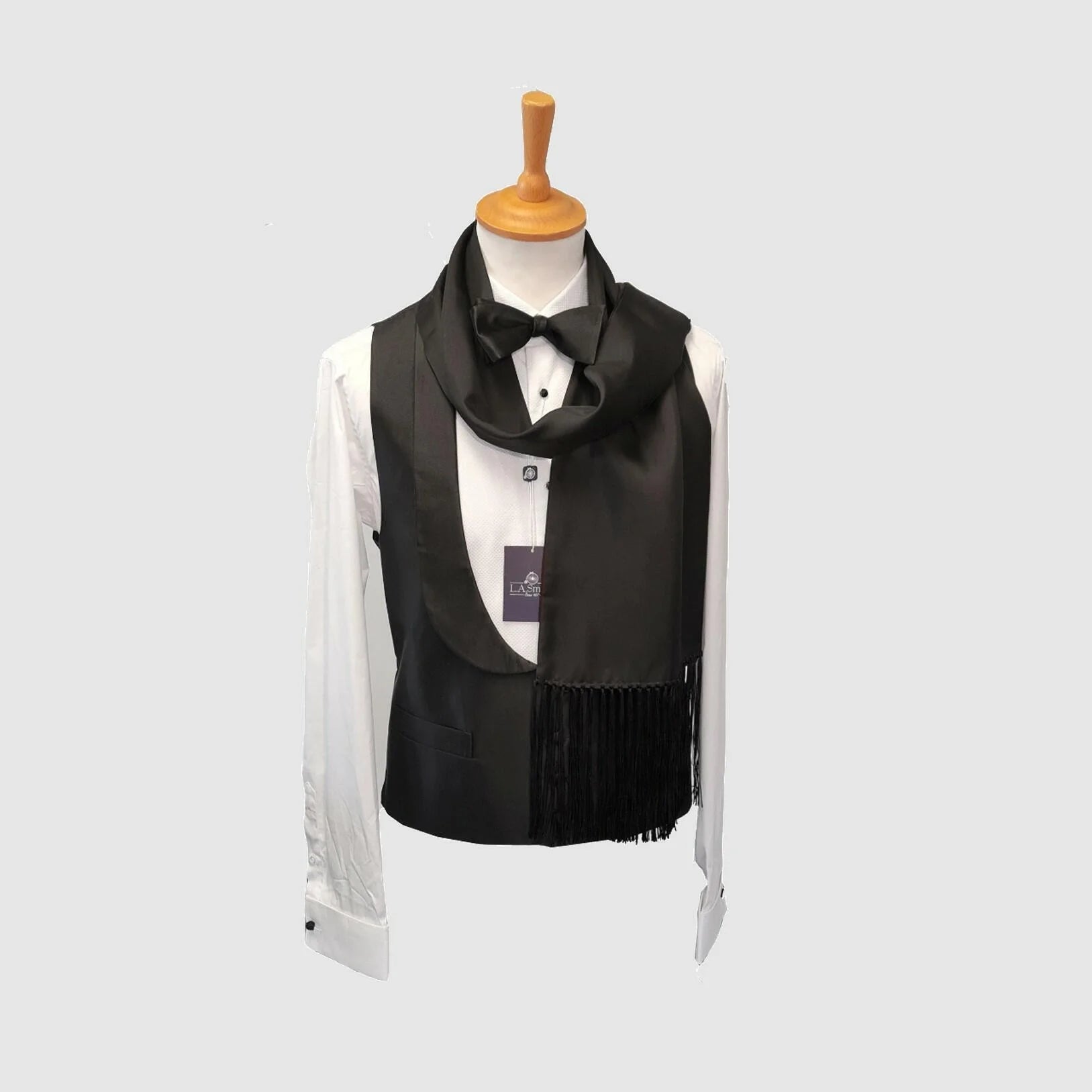 Black Silk Dress Scarf - Scarves - - THREADPEPPER