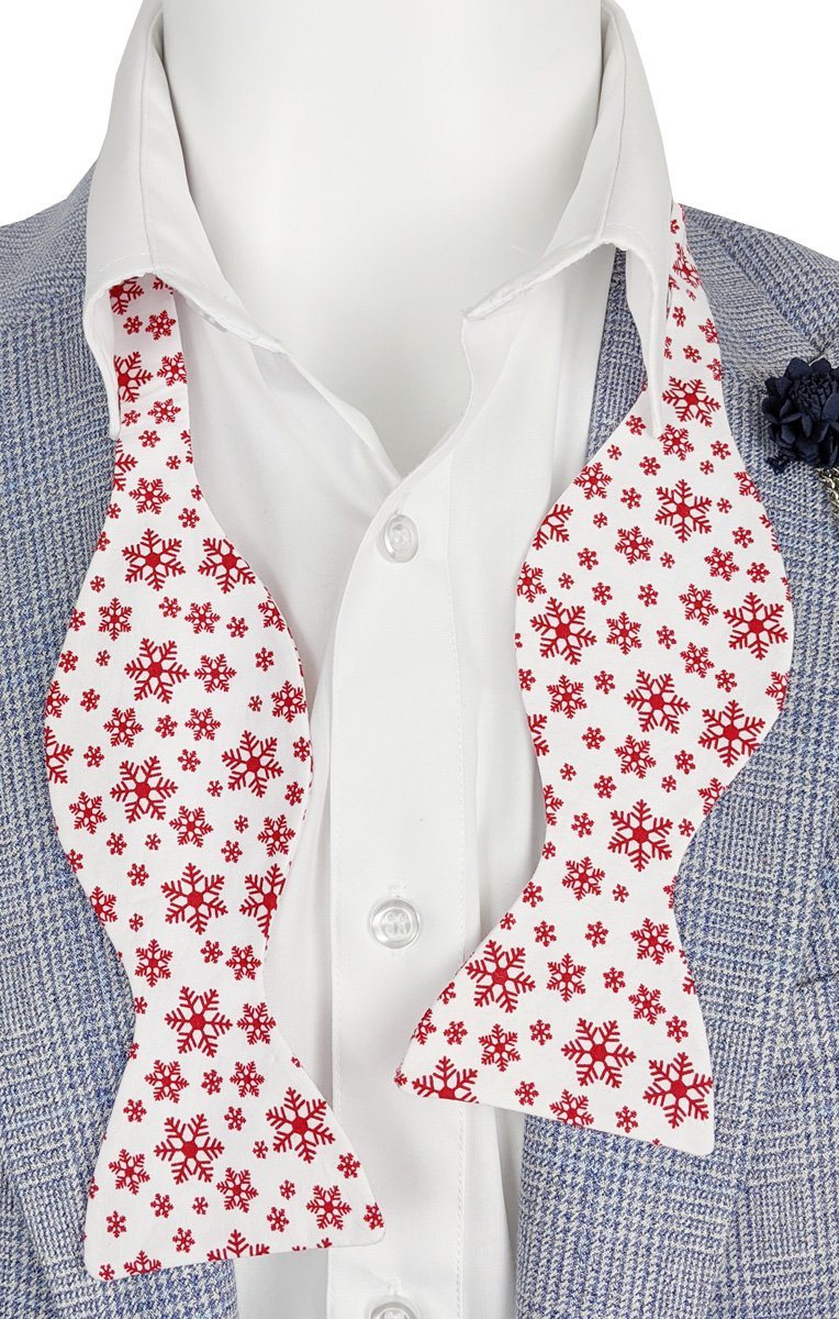 Falling Snowflakes Christmas Self-Tie Bow Tie - Bow Ties - - THREADPEPPER