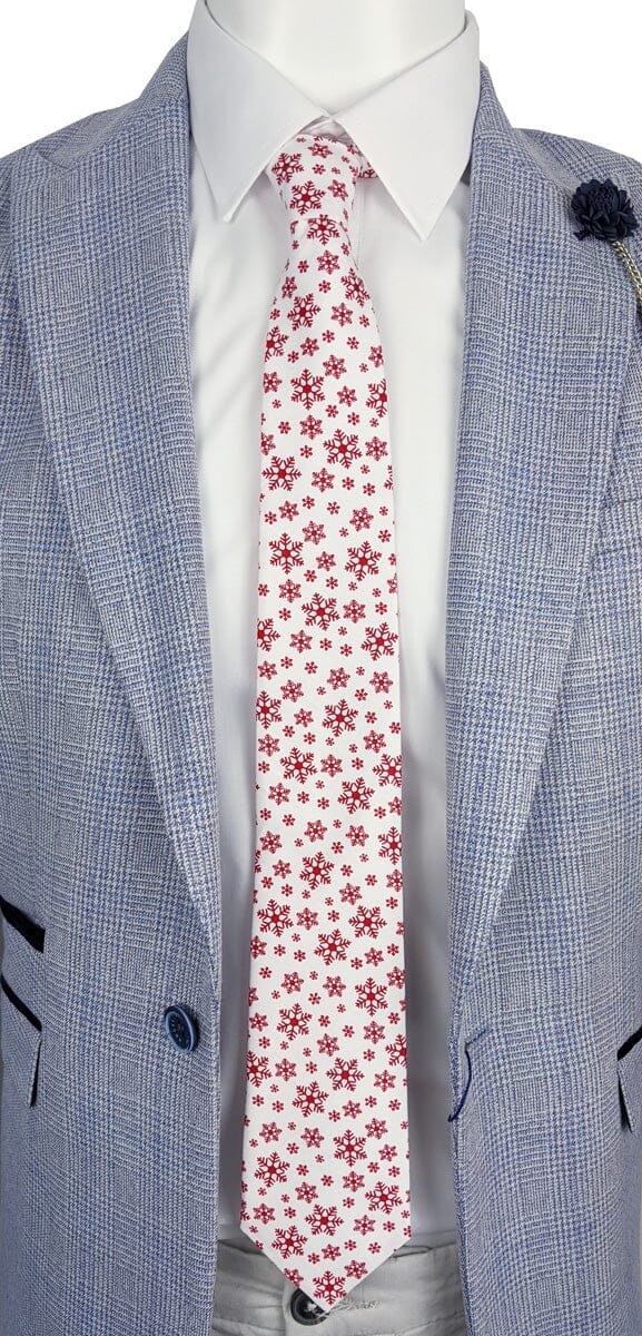 Falling Snowflakes Christmas Tie - Ties - - THREADPEPPER