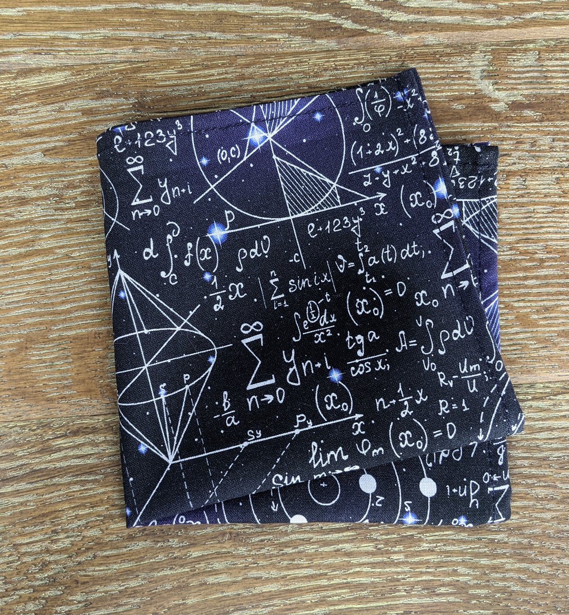 Navy Maths Equations Pocket Square - Handkerchiefs - - THREADPEPPER