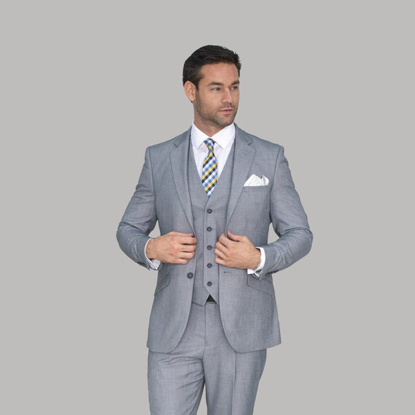 Plain Grey Jacket Mens Smart Casual Blazer Business Wedding Suit Threadpepper