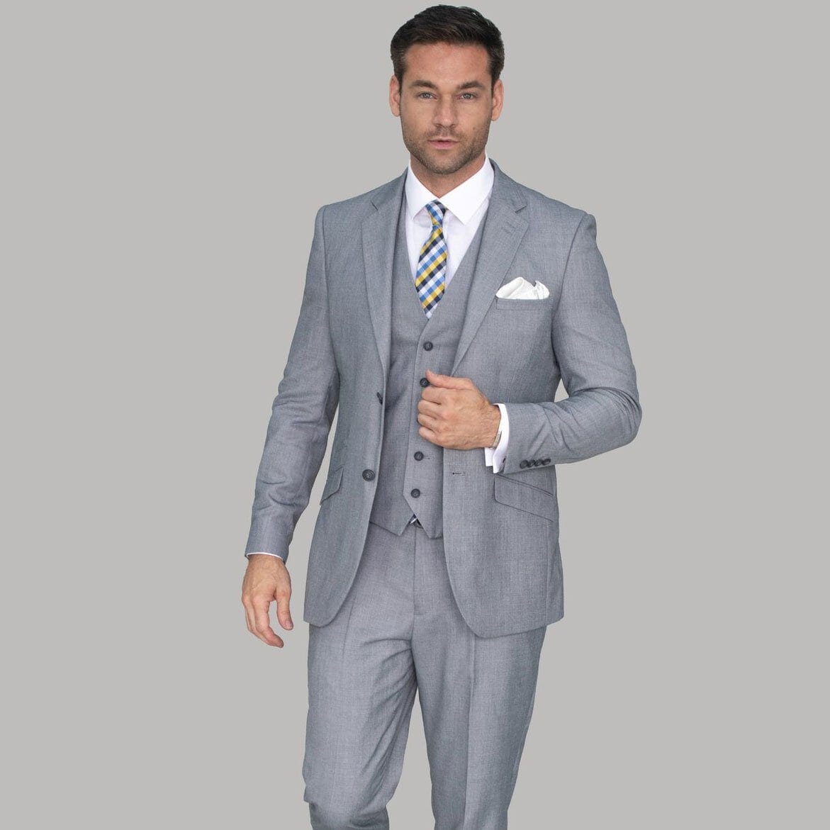 Plain Grey Waistcoat | Mens Plain Suits | Grey Waistcoats – Threadpepper