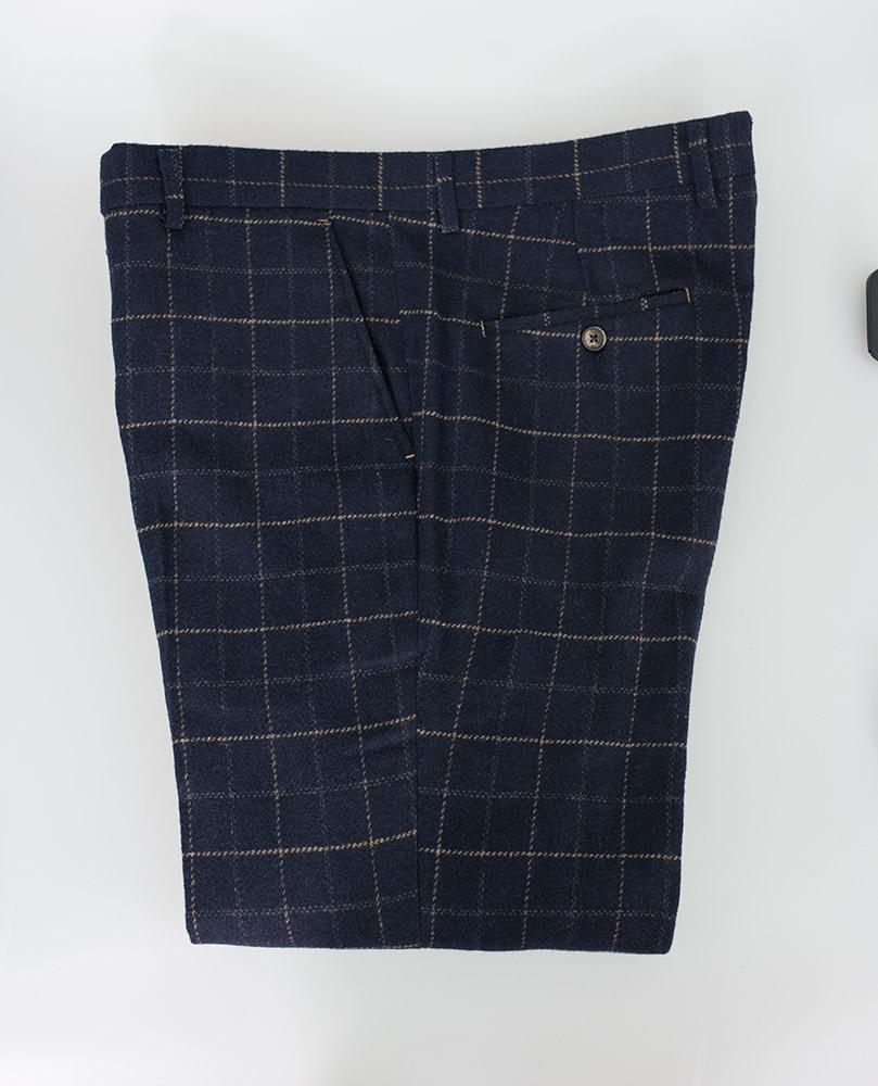 Mens Pleated Track Pant In Navy Check Wool Mix | Universal Works Trousers ⋆  Ssinfoteck